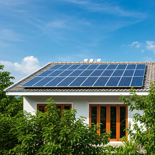 Vietnamese home with solar panels